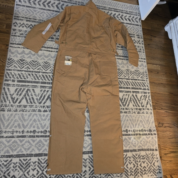 Carhartt Coveralls Mens Size 52 R Canvas Quilted Insulated Brown - Picture 6 of 9